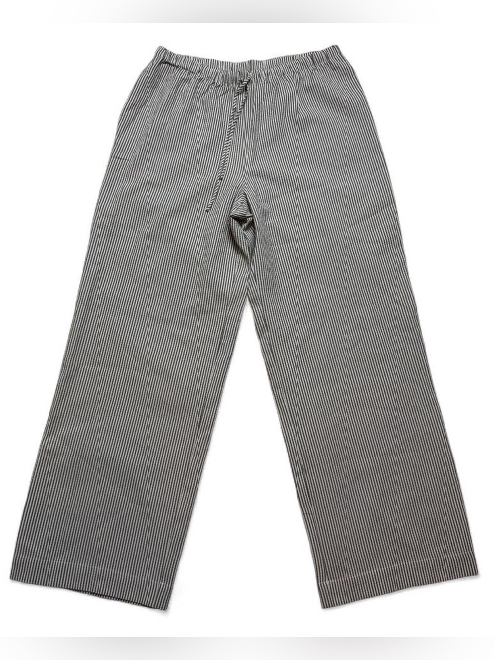 WAYF Grey Striped Wide Leg High Rise Trousers Pants Womens Size M NWT